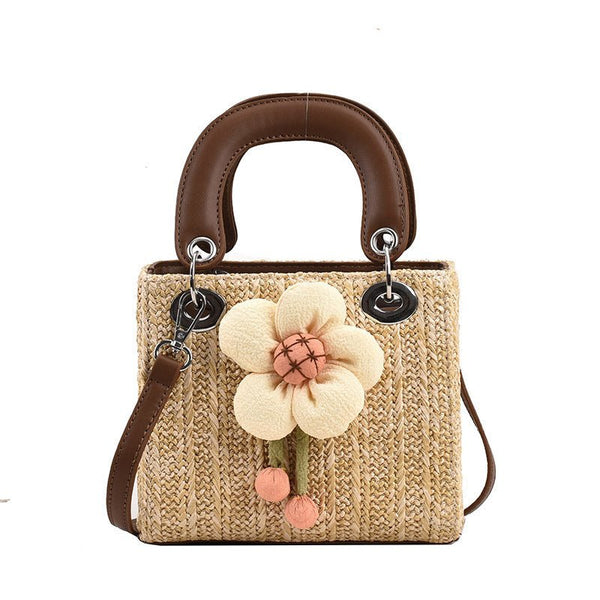 Women's Flower Weaving Straw Handbag